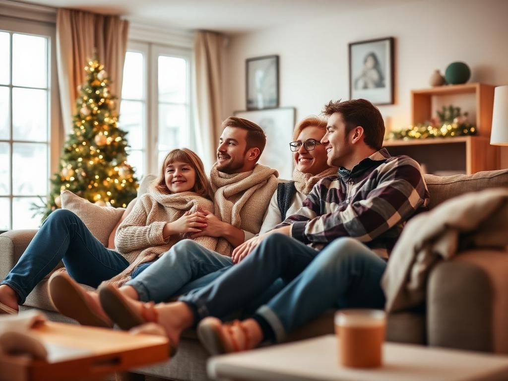 Family enjoying a warm, comfortable home